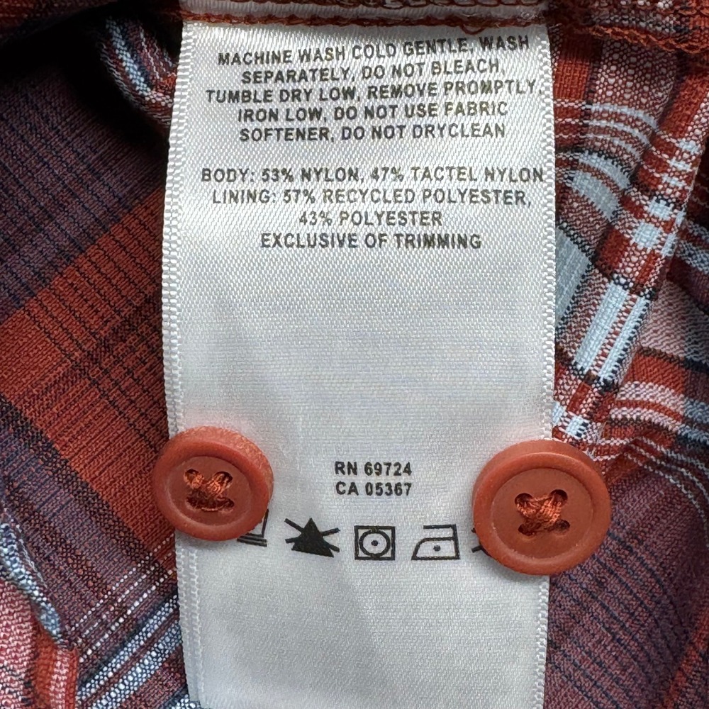 Columbia Omni-Shade Plaid Button Down Shirt Mens 2X Red Blue XS1181 Long Sleeve - Picture 6 of 14